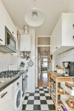 Beautiful kitchen design Stock Photos