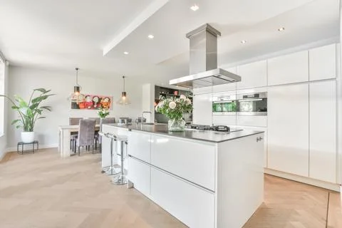 Beautiful kitchen design Stock Photos