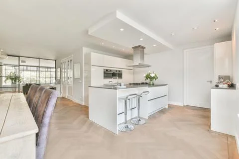 Beautiful kitchen design Stock Photos