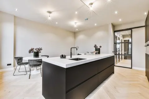Beautiful kitchen design Stock Photos