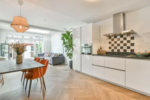 Beautiful kitchen design Stock Photos