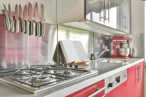Beautiful kitchen design Stock Photos