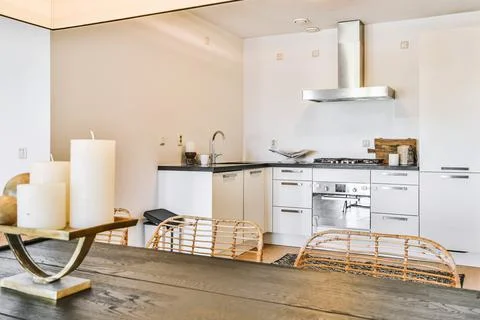 Beautiful kitchen design Stock Photos