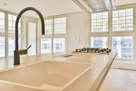 Beautiful kitchen design Stock Photos