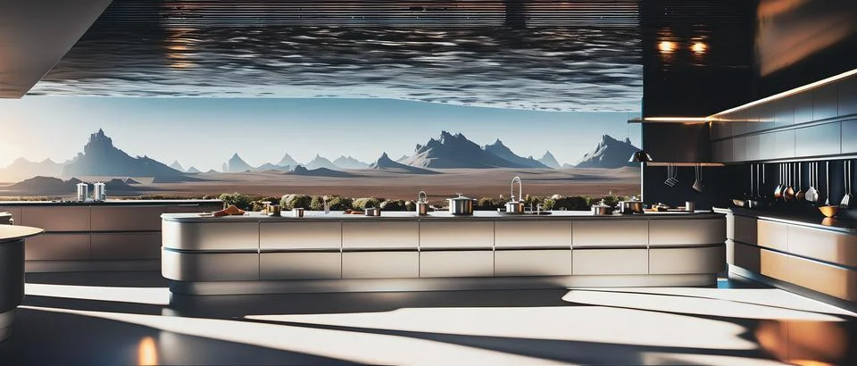 Beautiful kitchen interio Illustrazione stock