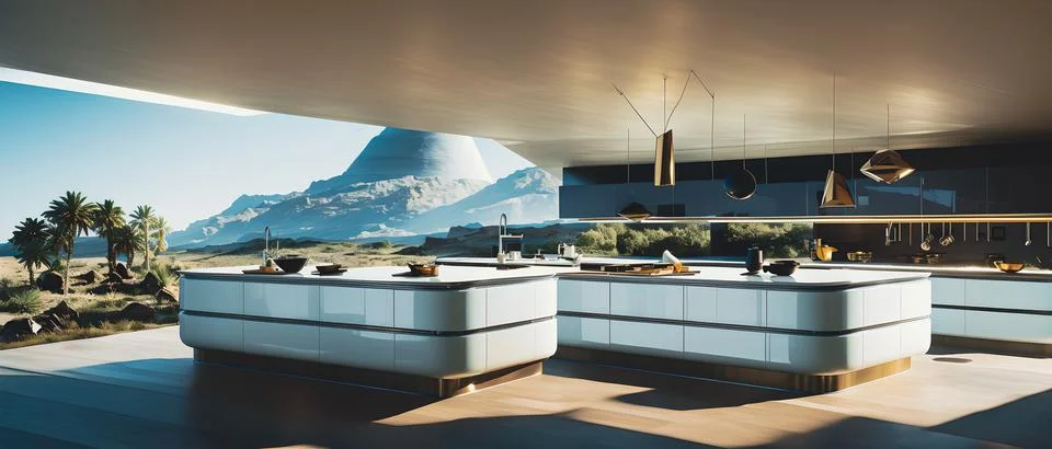 Beautiful kitchen interio Illustrazione stock