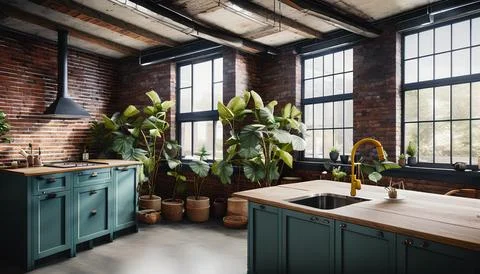Beautiful kitchen interio Illustrazione stock