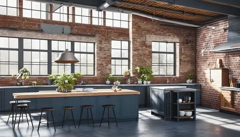 Beautiful kitchen interio Illustrazione stock