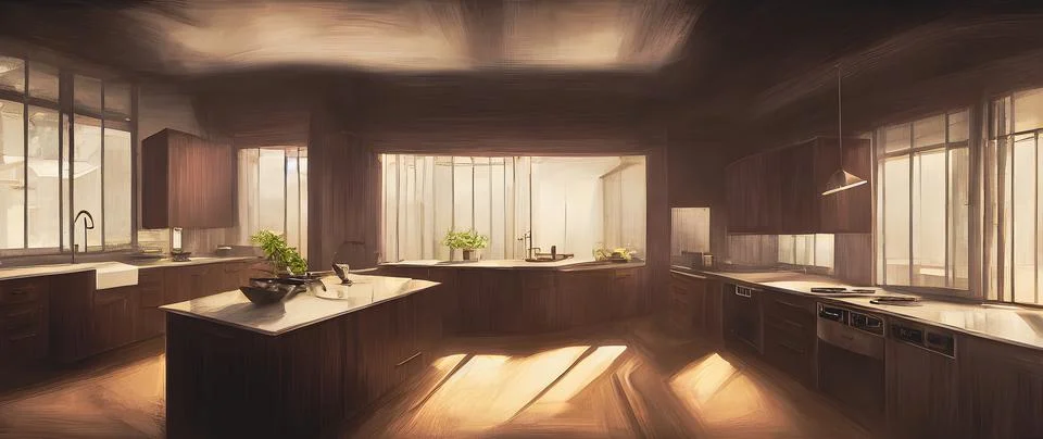 Beautiful kitchen interio Illustrazione stock