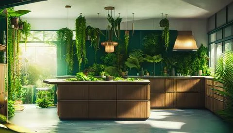Beautiful kitchen interio Illustrazione stock