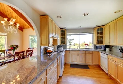 Beautiful kitchen interior Stock Photos
