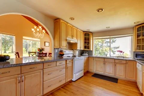 Beautiful kitchen interior Stock Photos