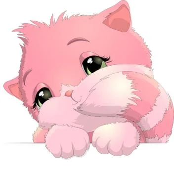 Beautiful kitten on a white background Stock Illustration