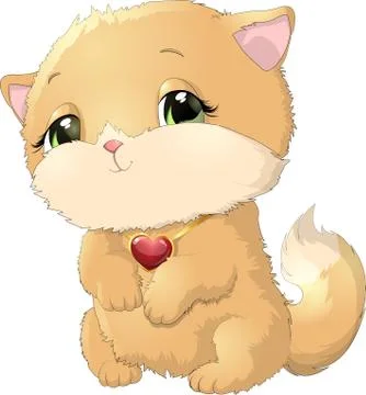 Beautiful kitten on a white background 스톡 일러스트