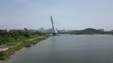 Beautiful korean river Stock Footage 260216987