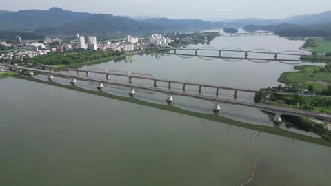 Beautiful korean river Stock Footage 260218255