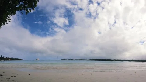 Beautiful Kuto Bay beach on Isle of Pines, New Caledonia Stock Footage
