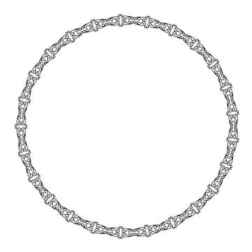 Beautiful lace round frame Stock Illustration