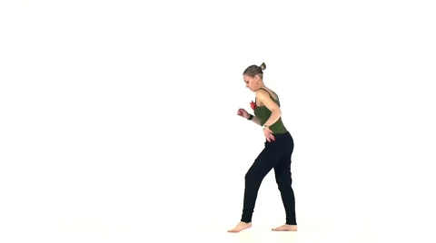 Beautiful, lady continue dancing social latin dance, slow motion Video stock 54342377
