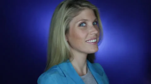 The Beautiful lady in front of camera doing the variable type of expression Stock Footage 22844047