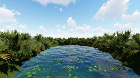 Beautiful Lake around the Trees Stock Footage 337953710