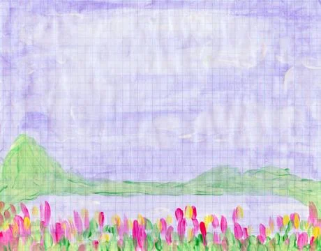 Beautiful lake background Stock Illustration