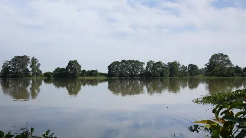 Beautiful lake landscape reflection Stock Footage 268696970