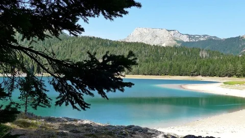 Beautiful Lake in the Mountain Area Stock-Footage 80998588