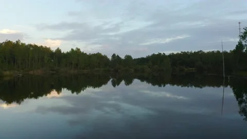 Beautiful lake with reflection of trees Stock Footage 156528078
