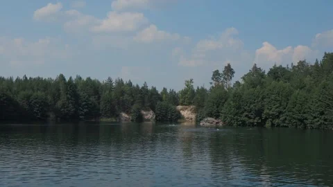 Beautiful lake in summer. Stockbeeldmateriaal 248778069