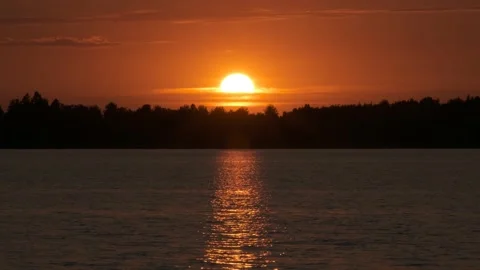 A beautiful lake sunset Stock Footage 136180304