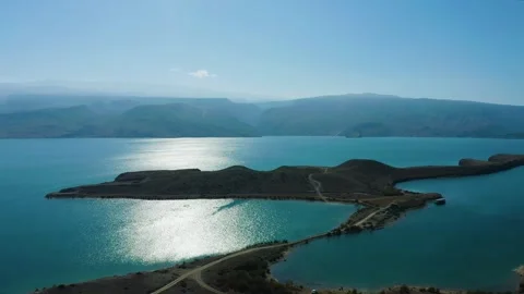 Beautiful Lake Surrounded by Mountains Stock Footage 340501676