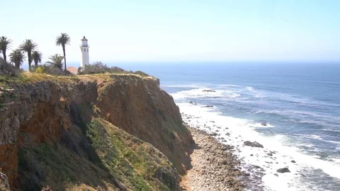 Beautiful landscape around Vicente Lighthouse Stock Footage