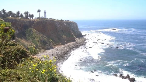 Beautiful landscape around Vicente Lighthouse Stock Footage