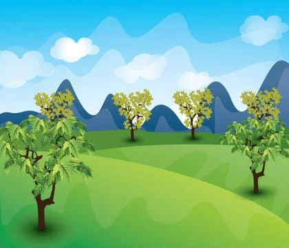 Beautiful landscape background Vector Stock Illustration