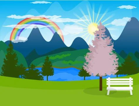 Beautiful landscape background Vector Stock Illustration