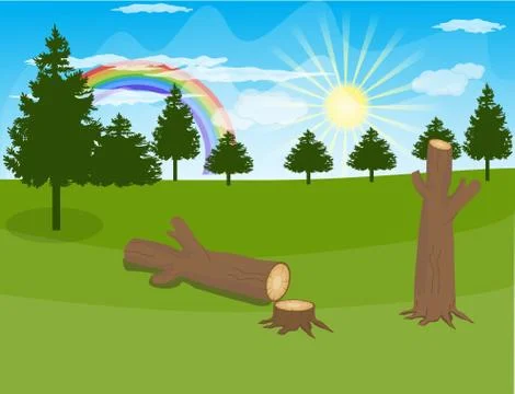 Beautiful landscape background Vector Stock Illustration