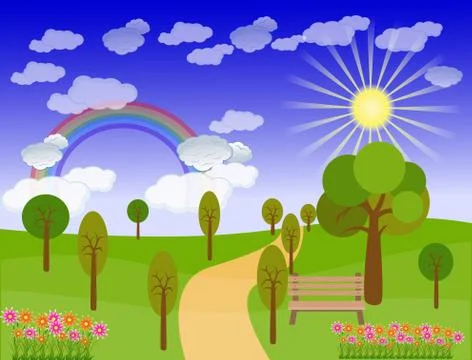 Beautiful landscape background Vector Stock Illustration