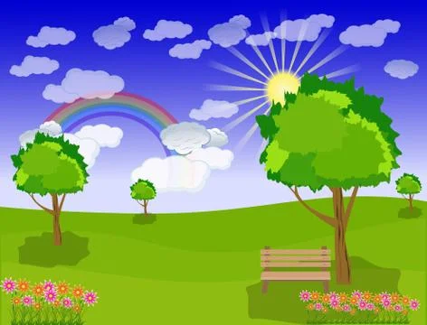 Beautiful landscape background Vector Stockillustratie