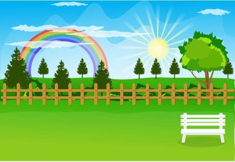 Beautiful landscape background Vector Stock Illustration