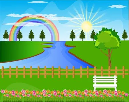 Beautiful landscape background Vector Stock Illustration