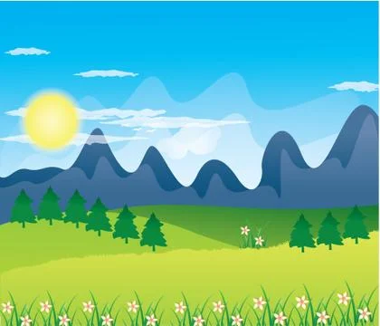 Beautiful landscape background Vector Illustrazione stock