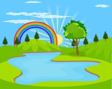 Beautiful landscape background Vector Illustrazione stock