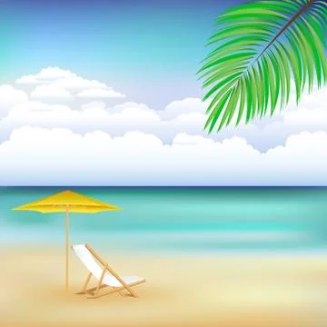 Beautiful landscape with beach Stock Illustration