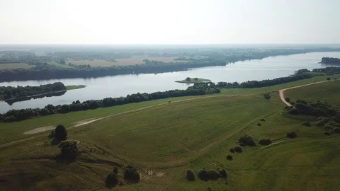 Beautiful landscape between three lakes Stock Footage 110493723