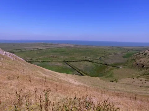 Beautiful Landscape in Dobrogea,Romania Stock Footage 80632392