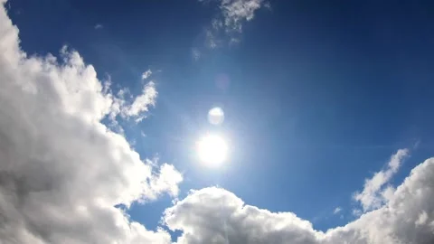 A beautiful landscape of fast-floating storm clouds amid the blue sky Video stock 131867890