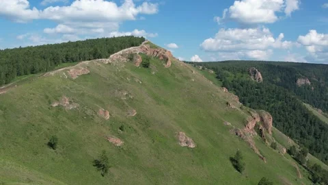 Beautiful landscape, flight over a mountain 库存影片 201423703