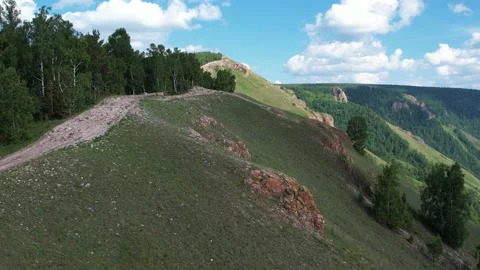 Beautiful landscape, flight over a mountain  Stock Footage 201447750