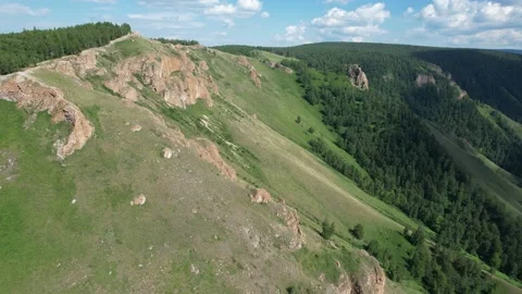 Beautiful landscape, flight over a mountain 库存影片 201447868